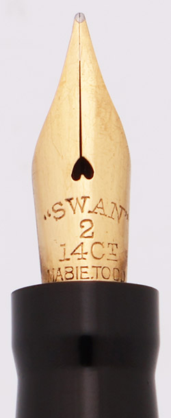 Mabie Todd (UK) Swan 3240 Self-Filler (1940s) - Dark Green, Fine